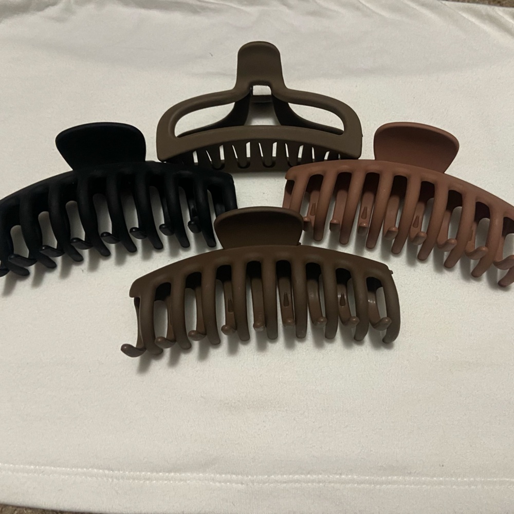 Four Set Neutral Color Claw Clips for Thick Hair